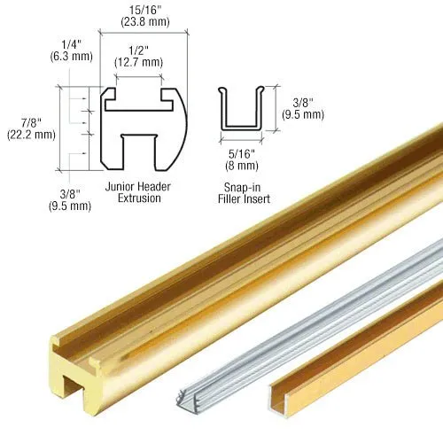 98" Junior Frameless Shower Door Header Kit