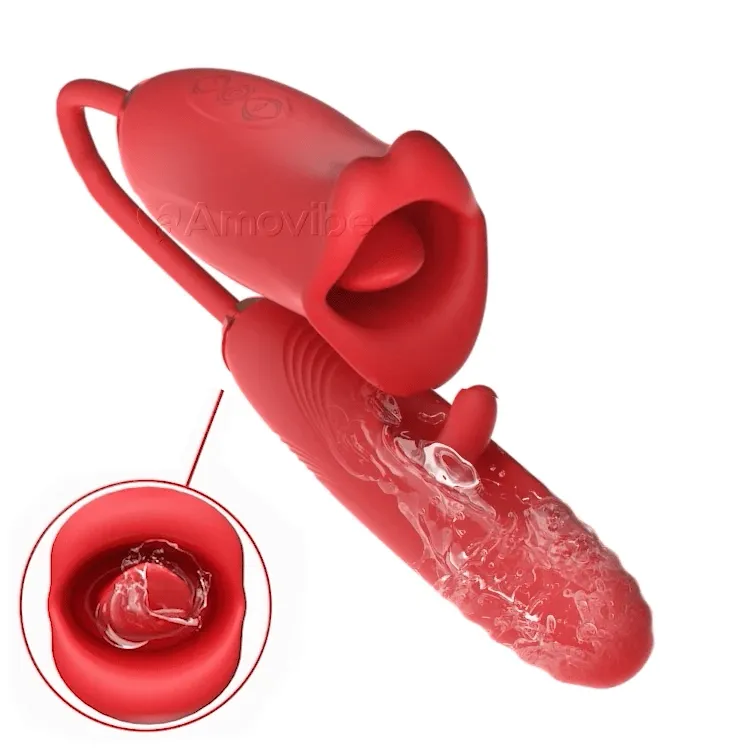 Amara - G Spot Flapping Vibrator with Kissing Function & Vibrating Tongue