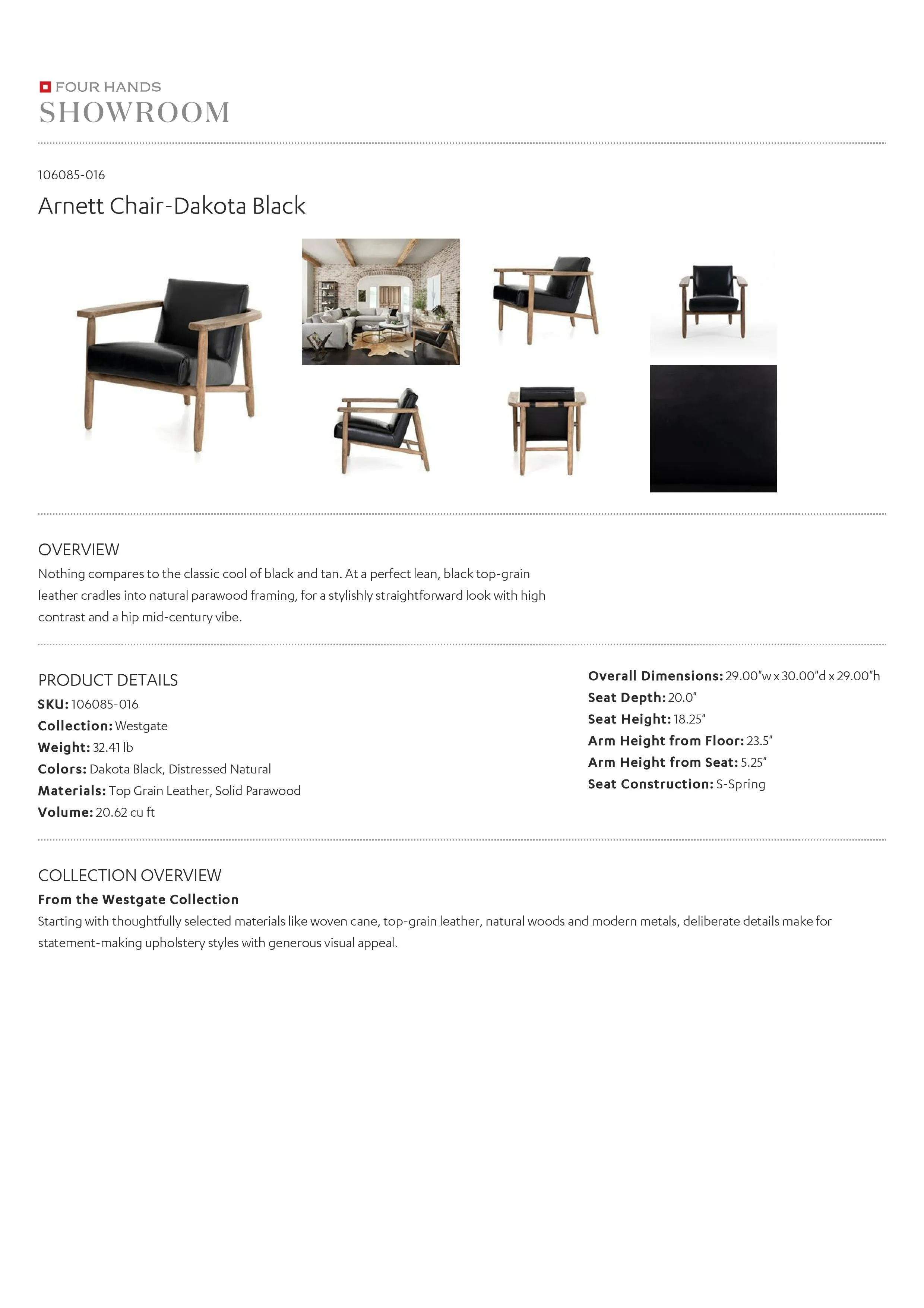 Arnett Chair Dakota Black