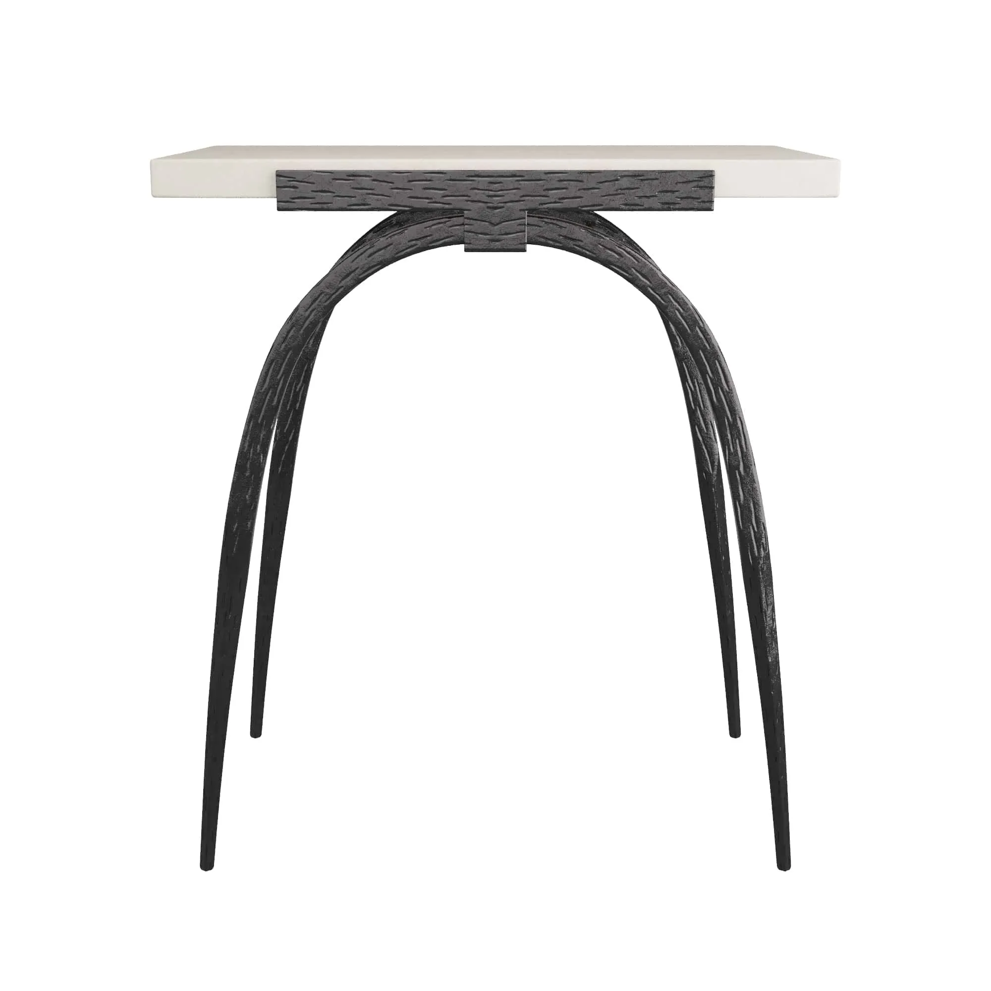 Bahati Accent Table Iron and  White Marble