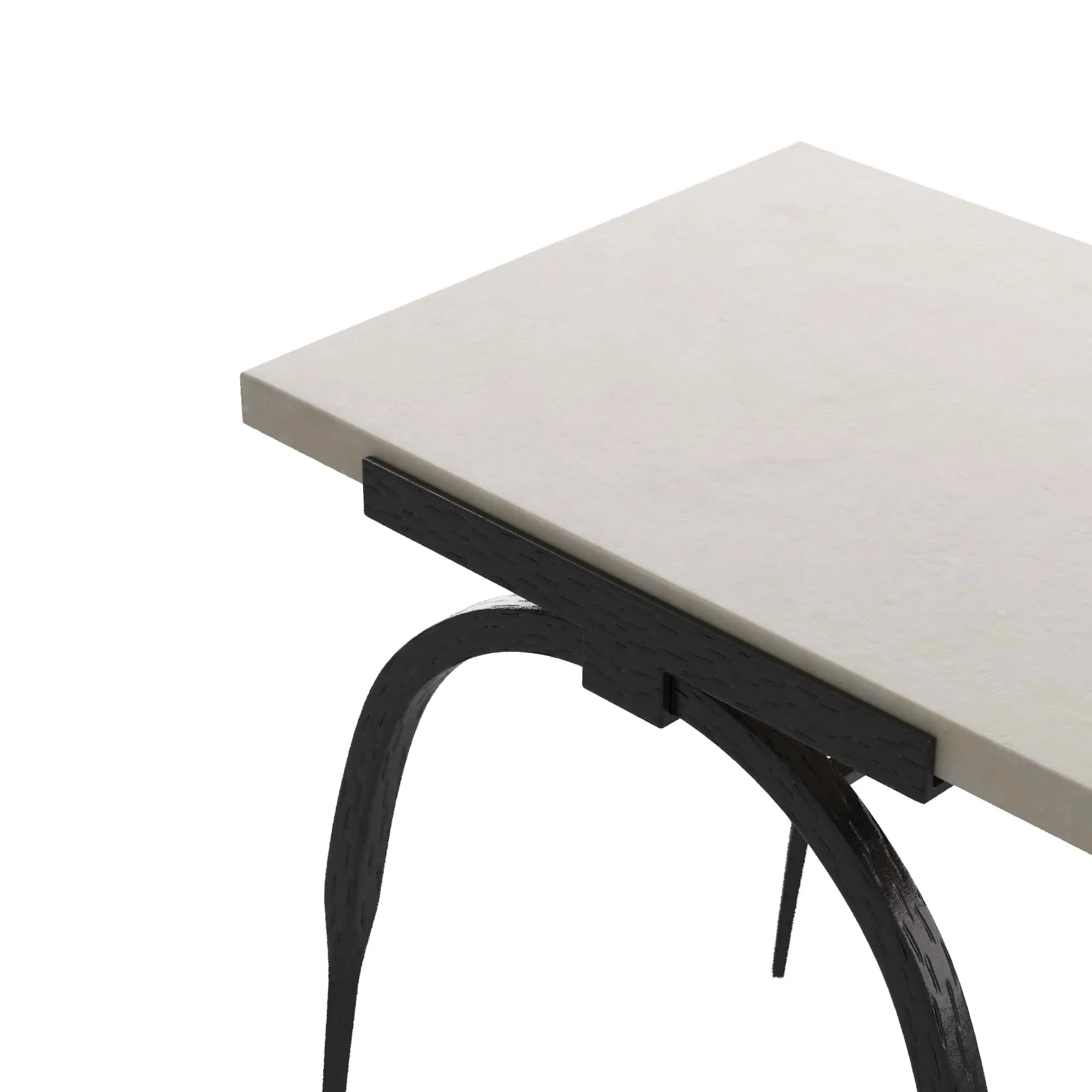 Bahati Accent Table Iron and  White Marble