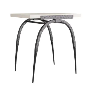 Bahati Accent Table Iron and  White Marble