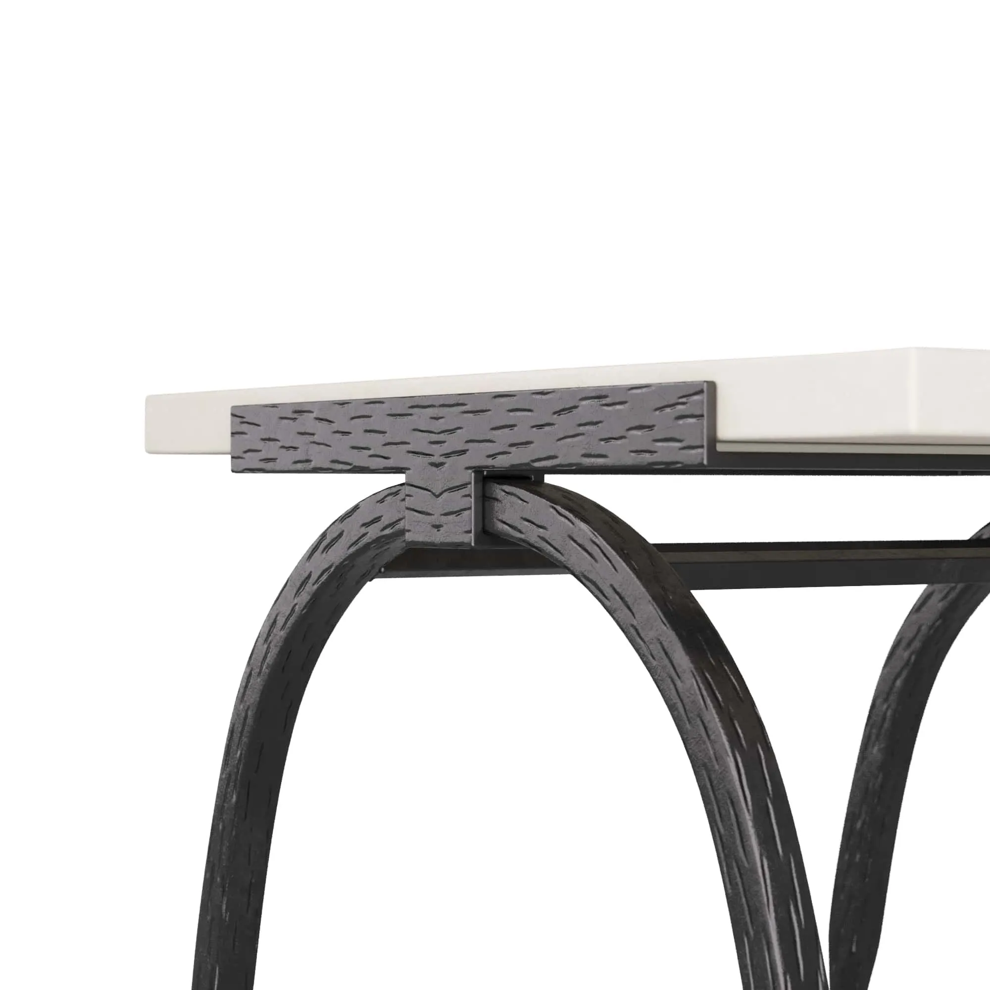 Bahati Accent Table Iron and  White Marble