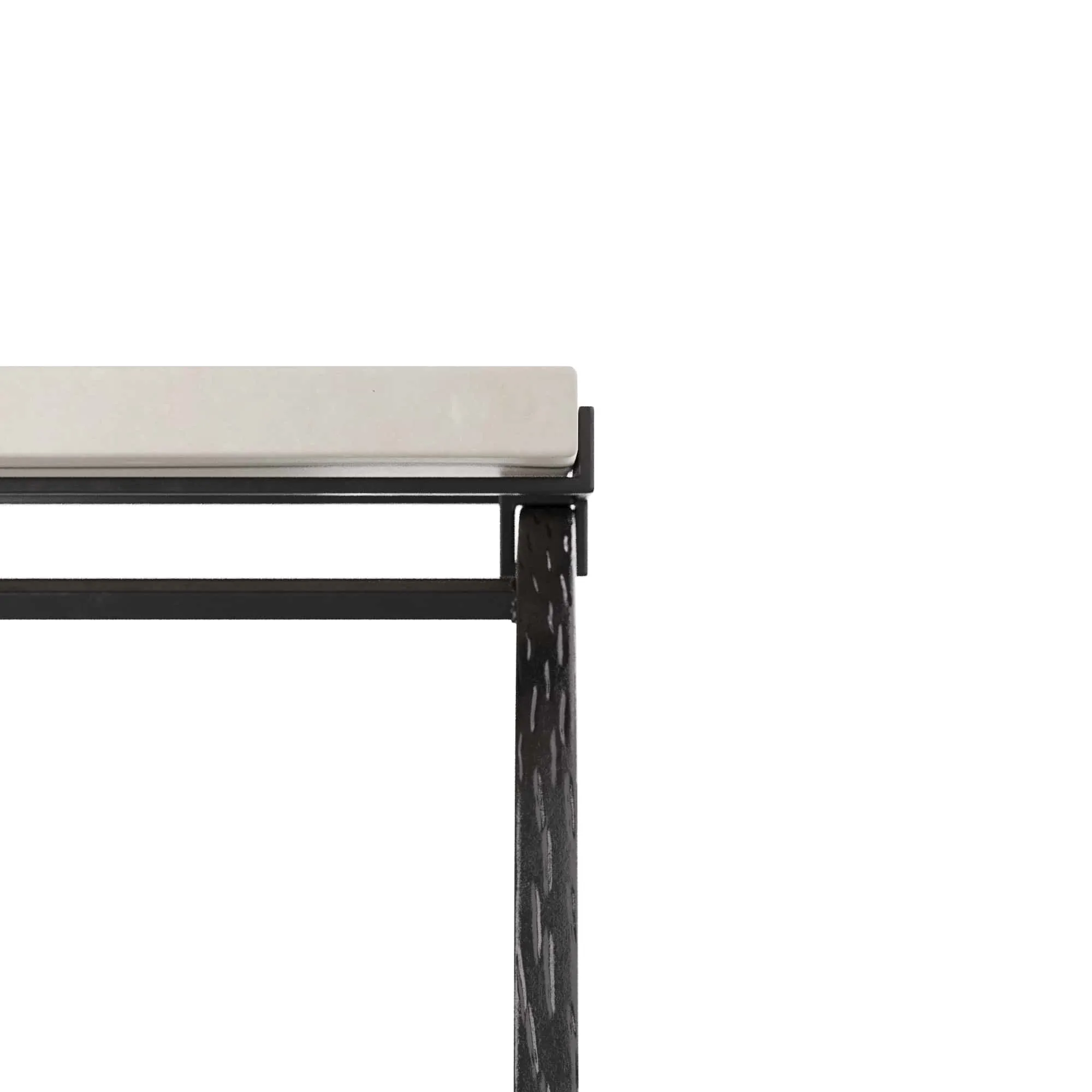 Bahati Accent Table Iron and  White Marble