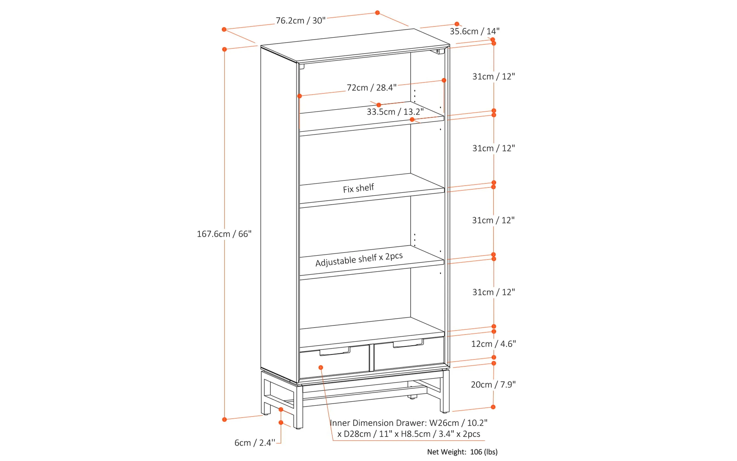 Banting Bookcase in Oak