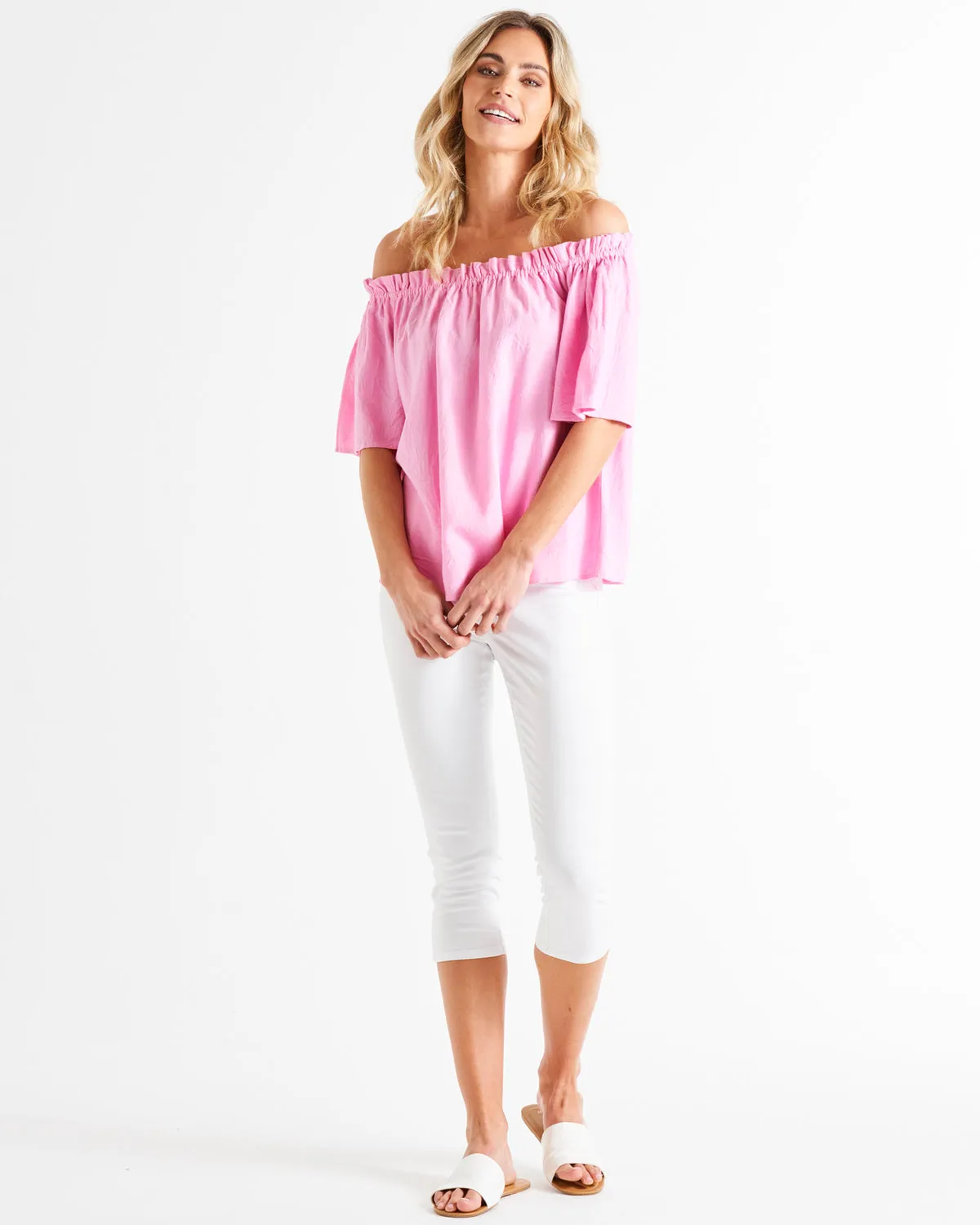 Betty Basics Jessica Shoulder Top Prism Pink