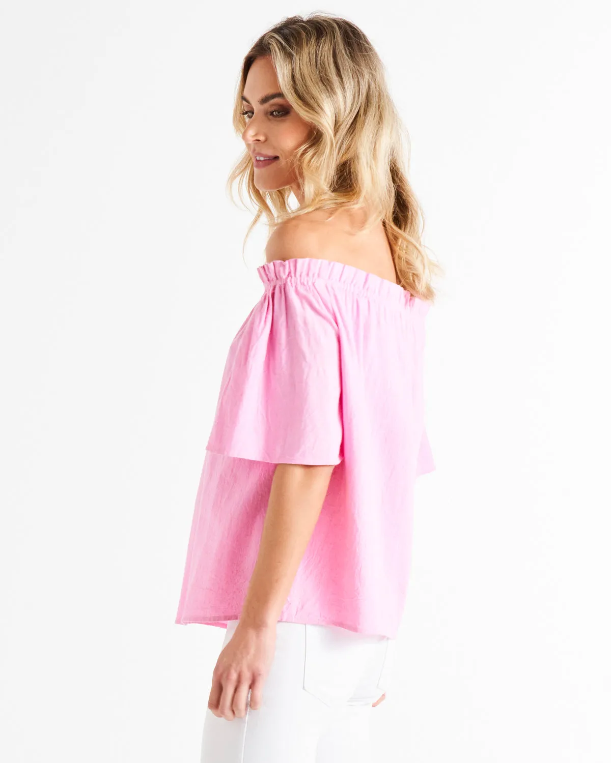 Betty Basics Jessica Shoulder Top Prism Pink