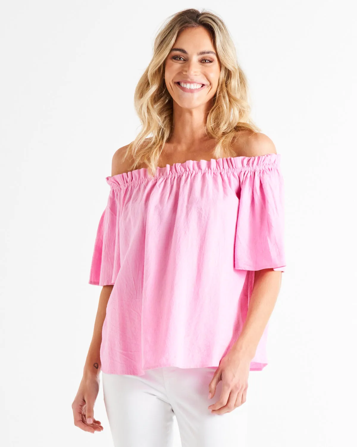 Betty Basics Jessica Shoulder Top Prism Pink