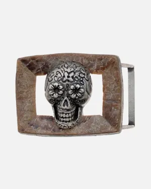 BM0044 Silver | Sugar Skull-Inspired Premium Belt Buckle