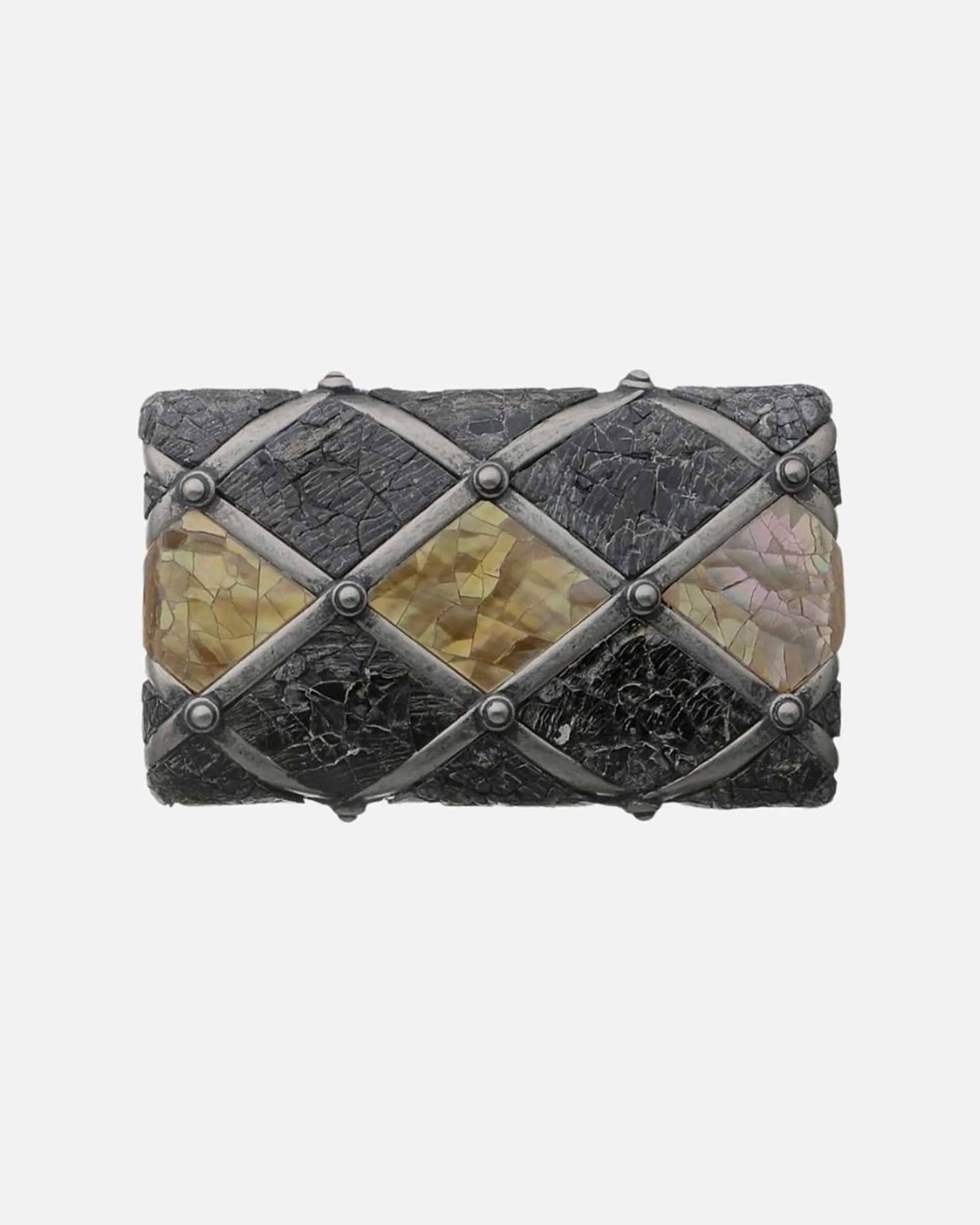 BM0047 Black Silver | Luxe Mosaic Belt Buckle