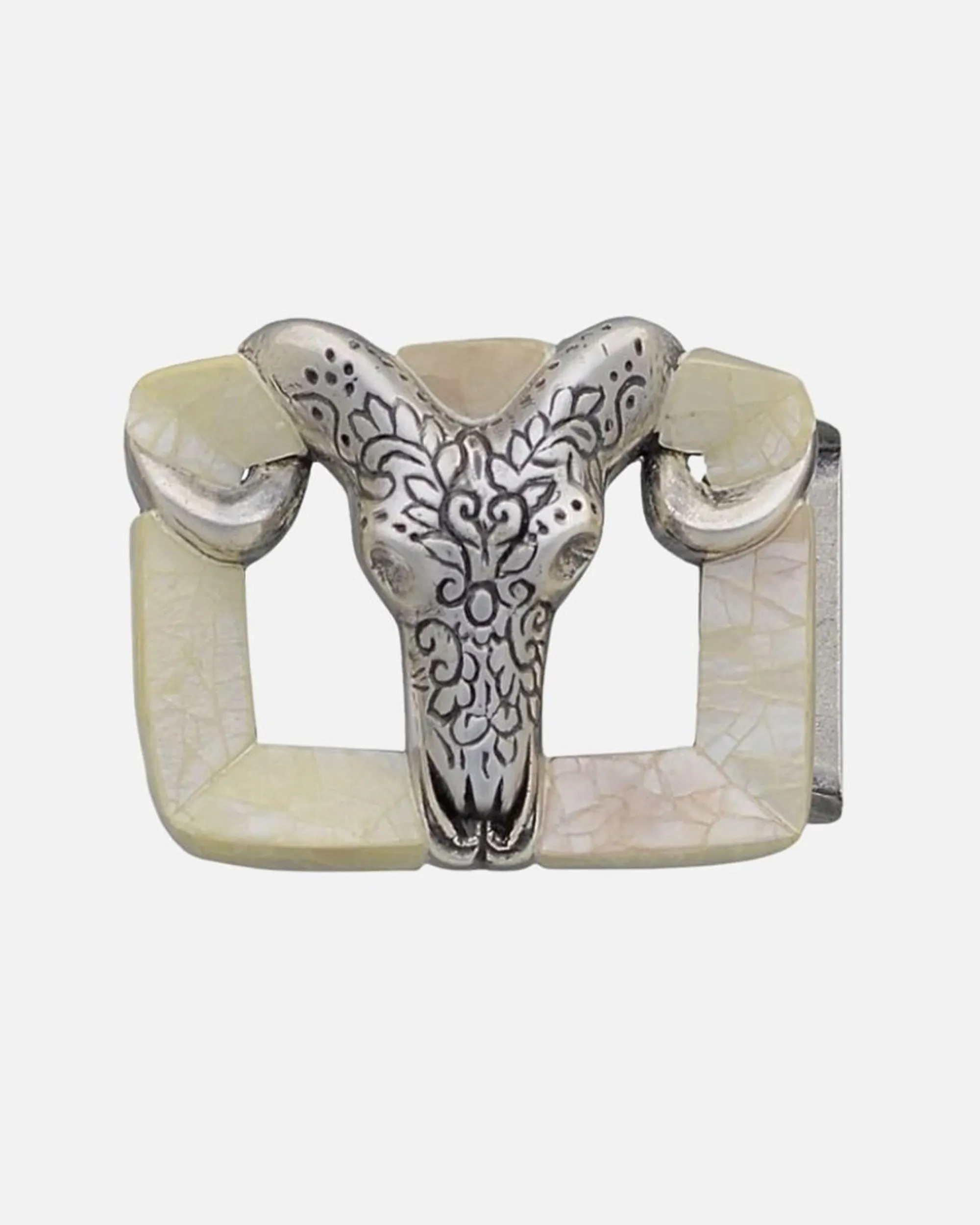 BM0049 Silver | Ram Skull Belt Buckle