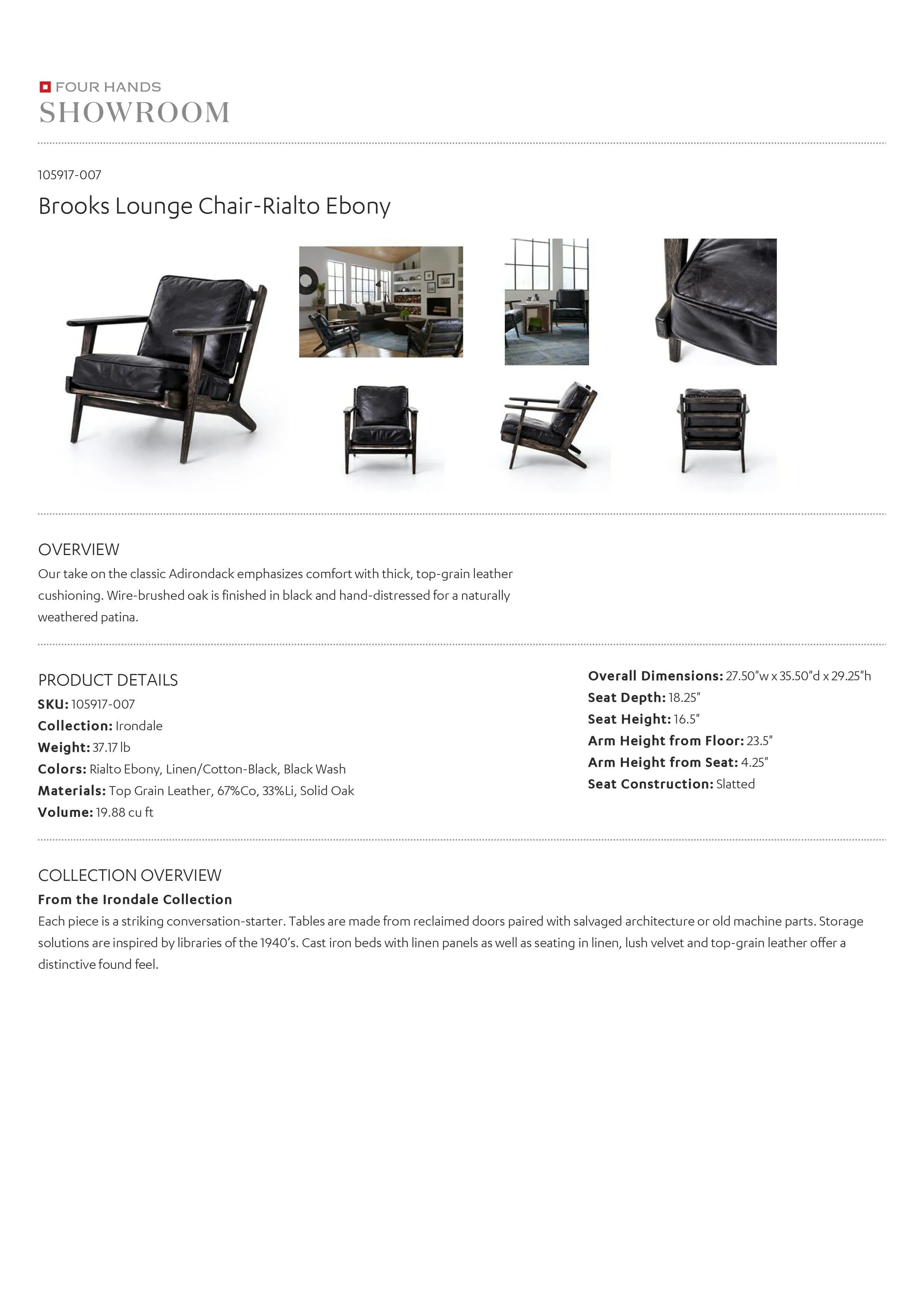 Brooks Lounge Chair Rialto Ebony