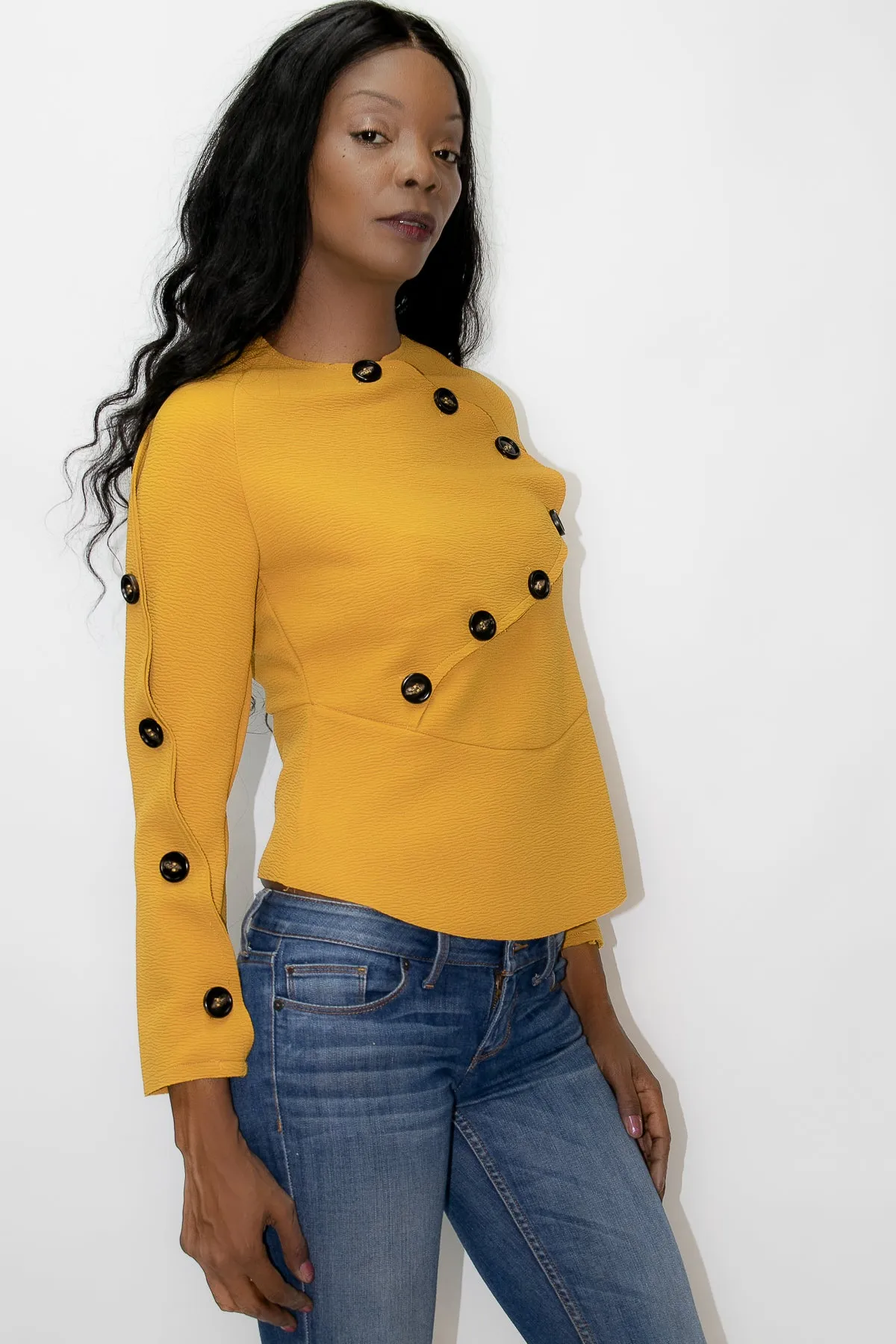 C202018 TOP (BLK, MUSTARD) (S, M, L)