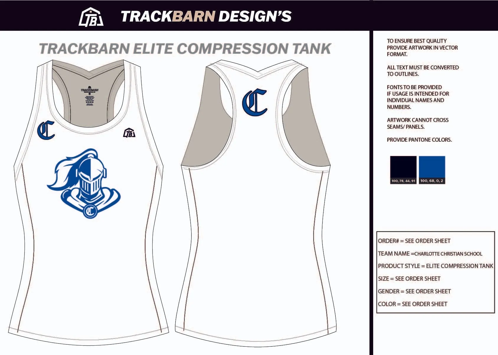 Charlotte-Christian-School Womens Compression Tank