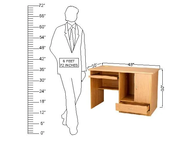 Computer Table with Side Storage & Drawer