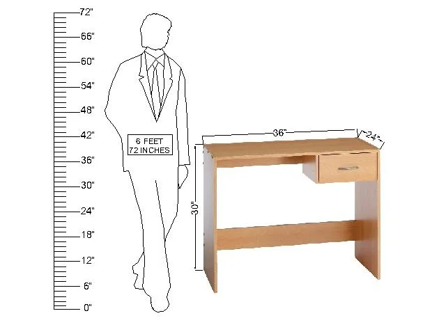 Computer Table with Single Side Drawer