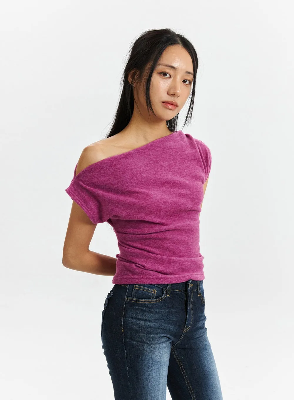 Cowl Off-Shoulder Tee CD321