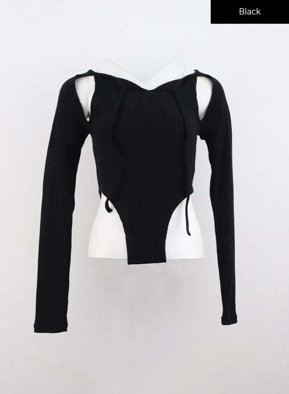 Cut-Out Crop Long Sleeve Top CO313