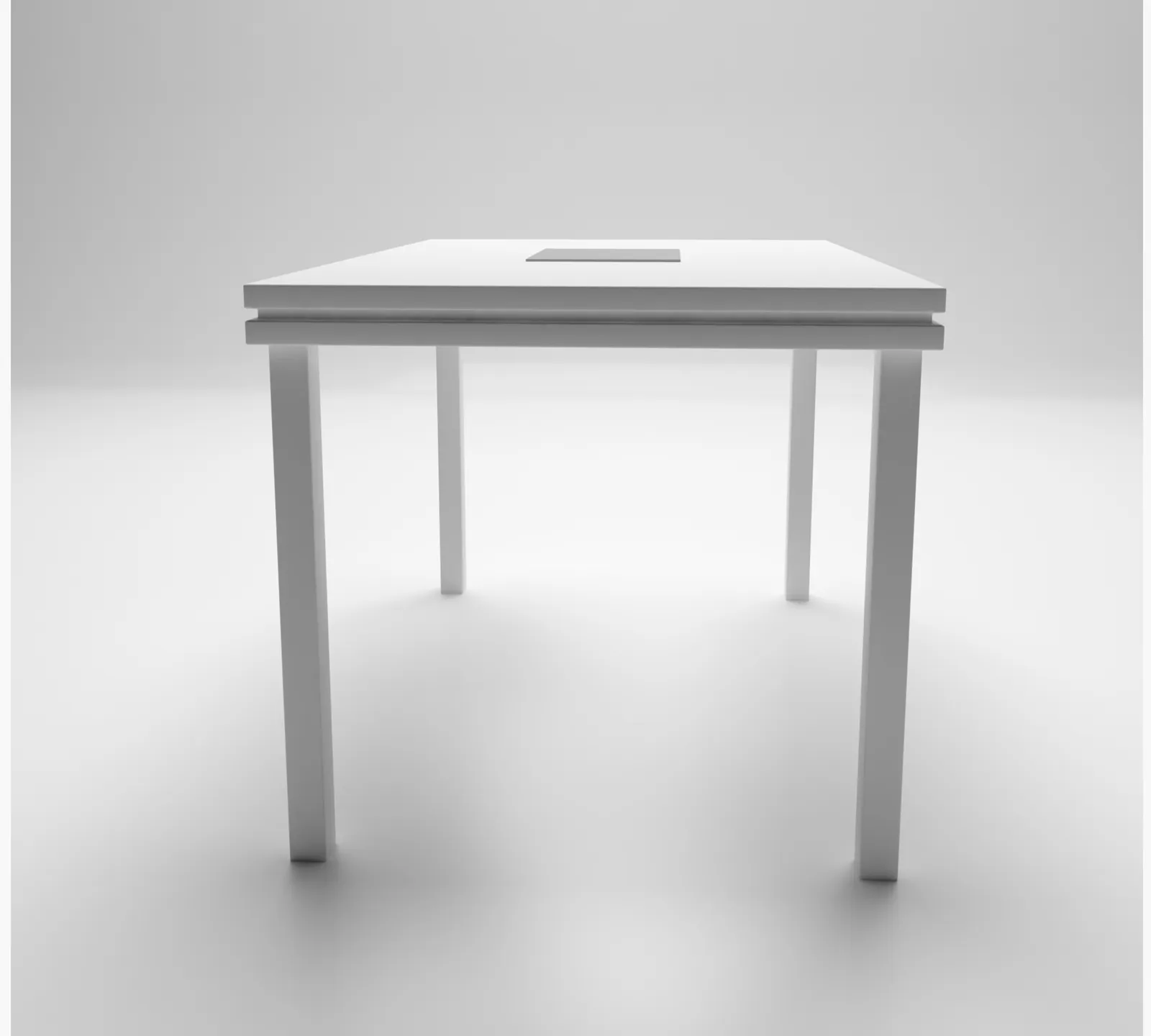 Executive Table With Metal Frame Base & Top in Laminated Board