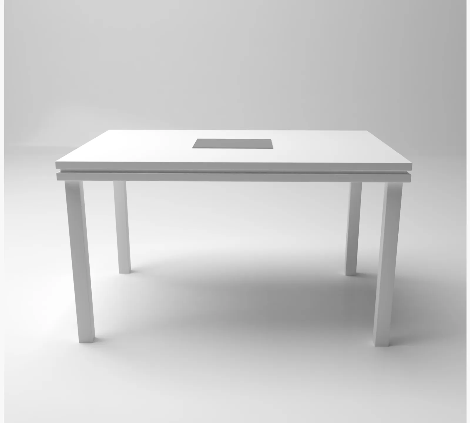 Executive Table With Metal Frame Base & Top in Laminated Board