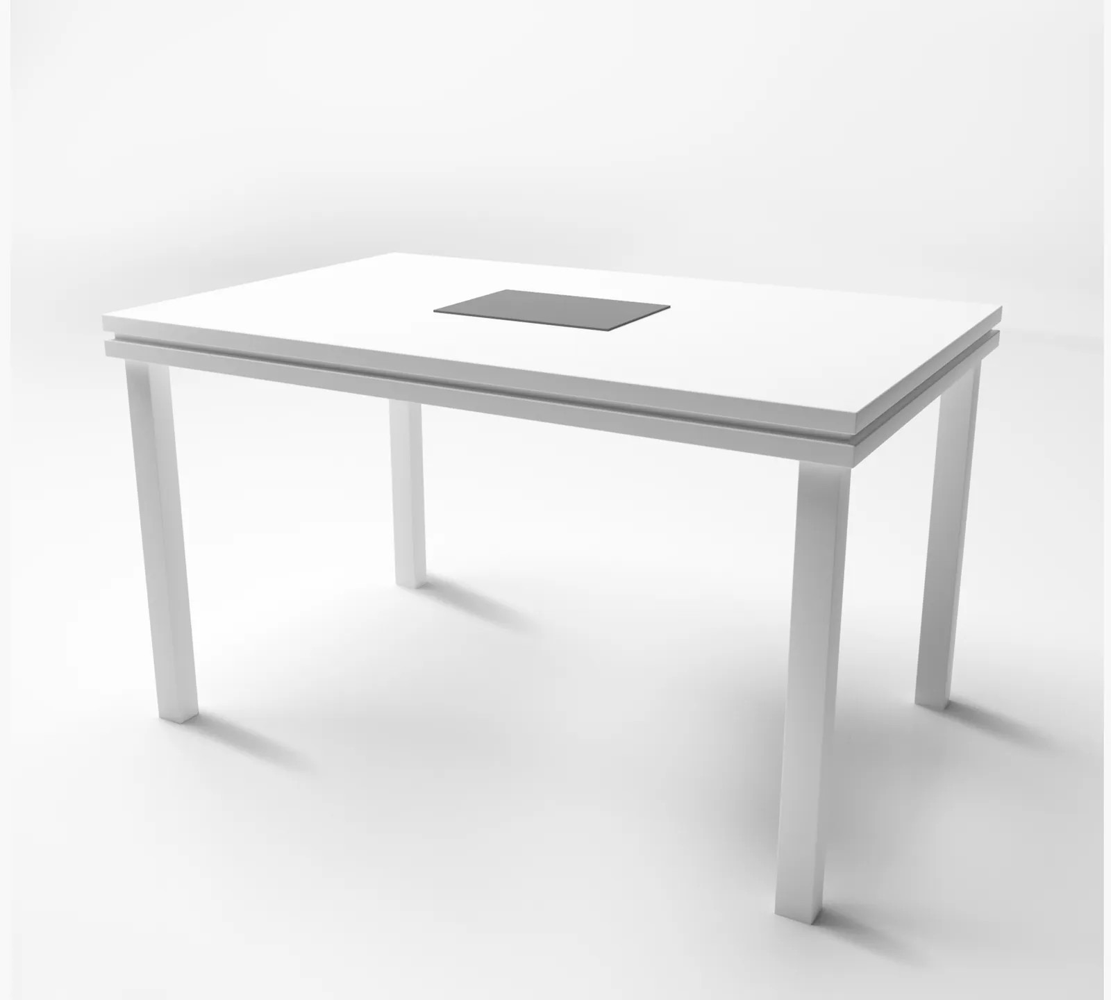 Executive Table With Metal Frame Base & Top in Laminated Board