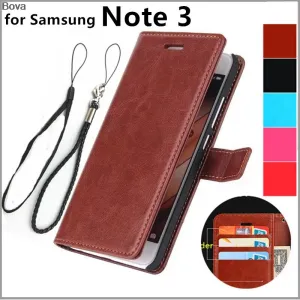 For fundas samsung Note 3 card holder cover case for samsung galaxy note 3 N9000 leather phone case ultra thin wallet flip cover