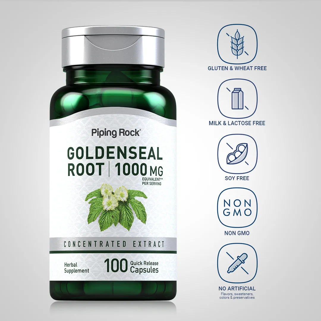 Goldenseal Root, 1000 mg (per serving), 100 Quick Release Capsules