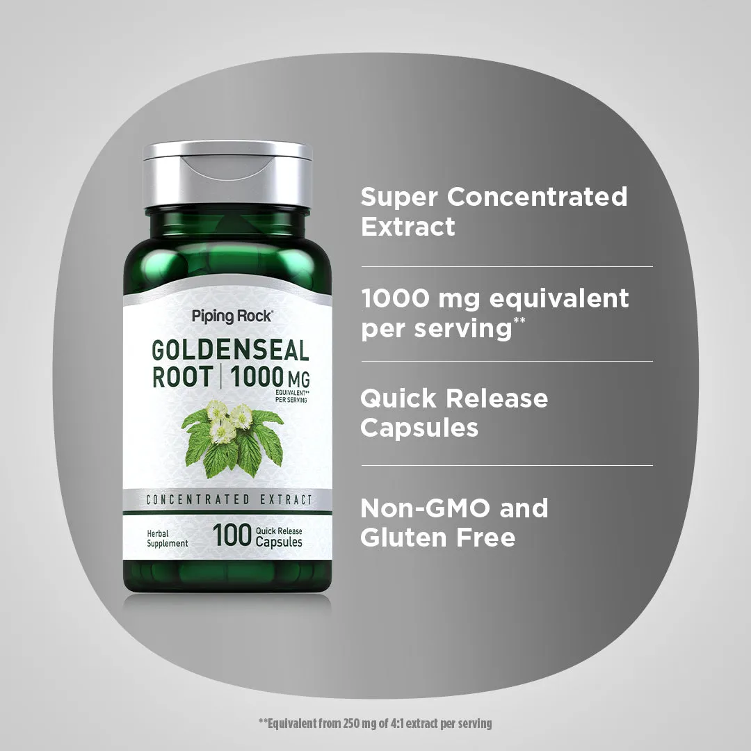 Goldenseal Root, 1000 mg (per serving), 100 Quick Release Capsules