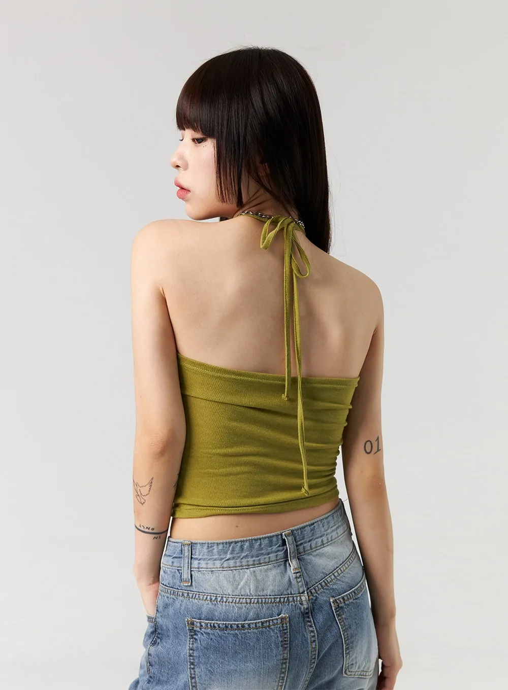 Halter Neck Cropped Top CL328