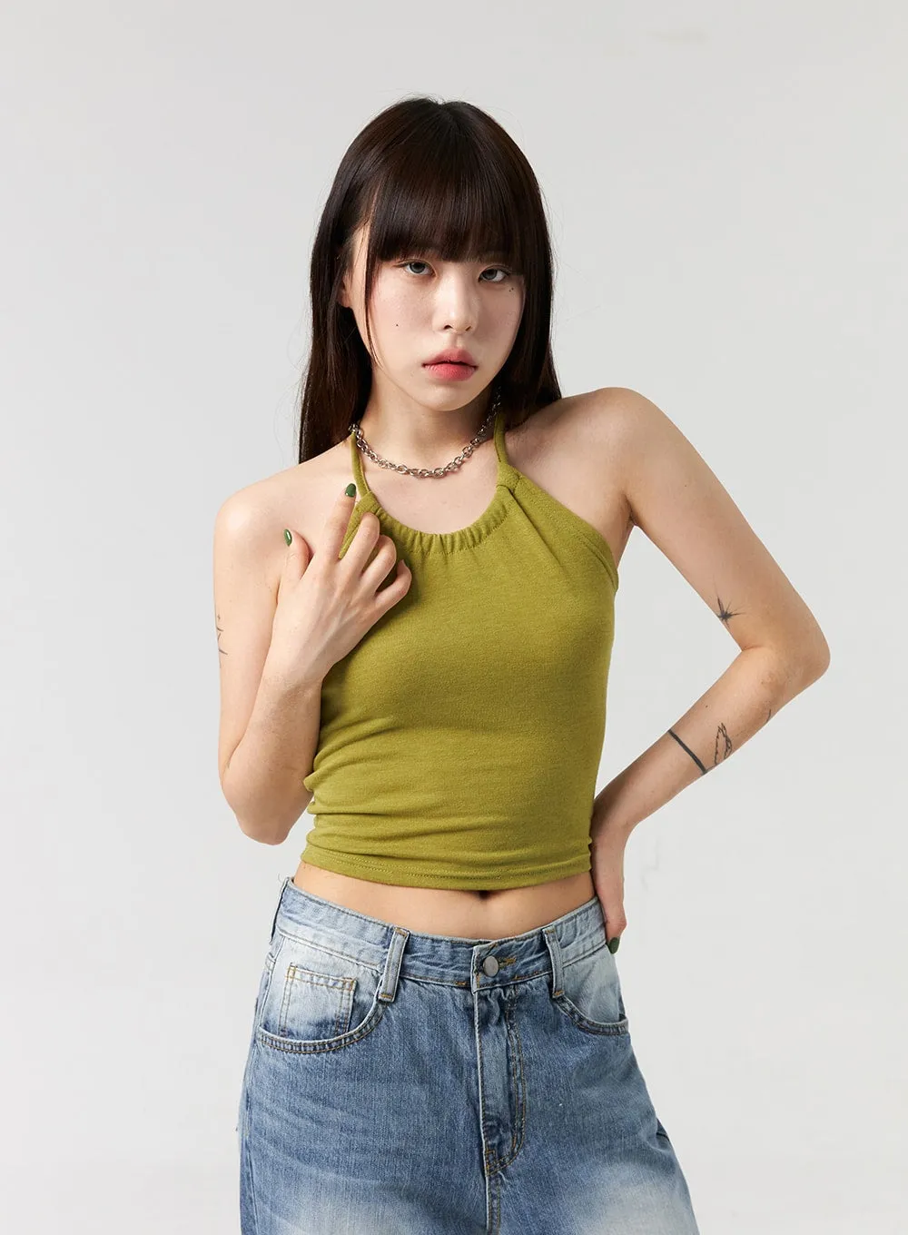 Halter Neck Cropped Top CL328