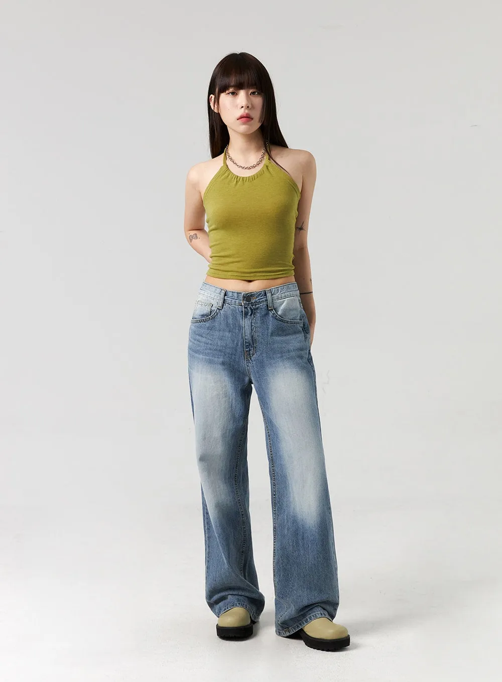 Halter Neck Cropped Top CL328