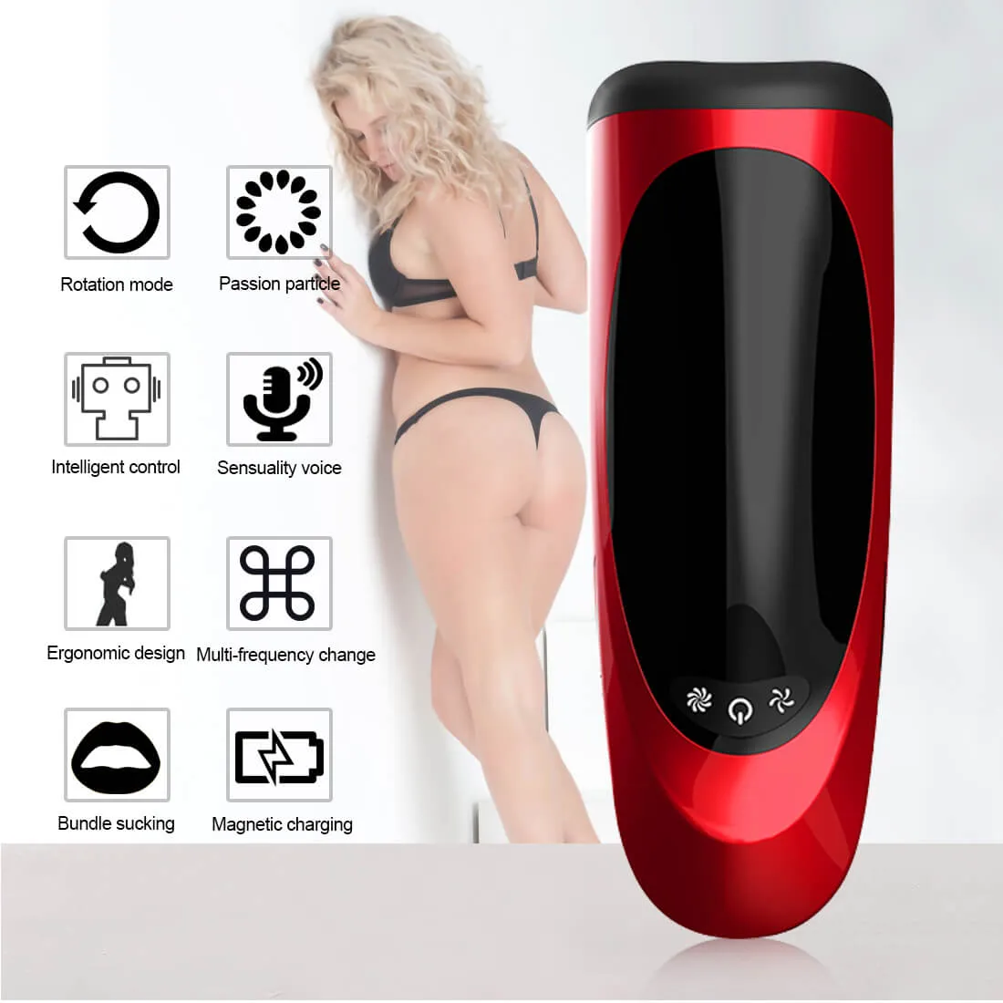 High Speed Rotation Intelligent Voice Masturbator 4D Oral Sucker Toy