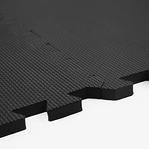 IncStores 1/2 Inch Thick Eco-Soft Plus Foam Flooring Tiles | High-Density Interlocking Foam Tiles for Fast Floor Protection in Your Home Gym, Playroom, and More | Black, 20 Pack