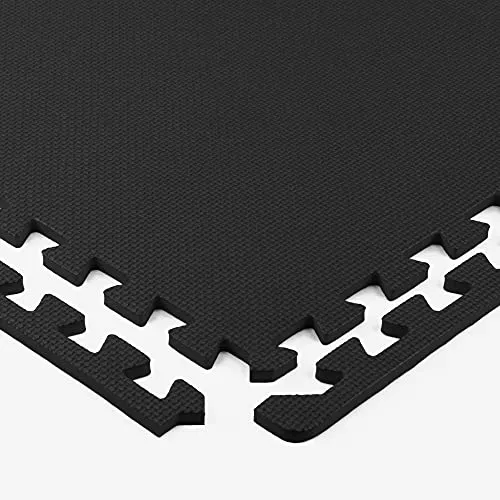 IncStores 1/2 Inch Thick Eco-Soft Plus Foam Flooring Tiles | High-Density Interlocking Foam Tiles for Fast Floor Protection in Your Home Gym, Playroom, and More | Black, 20 Pack