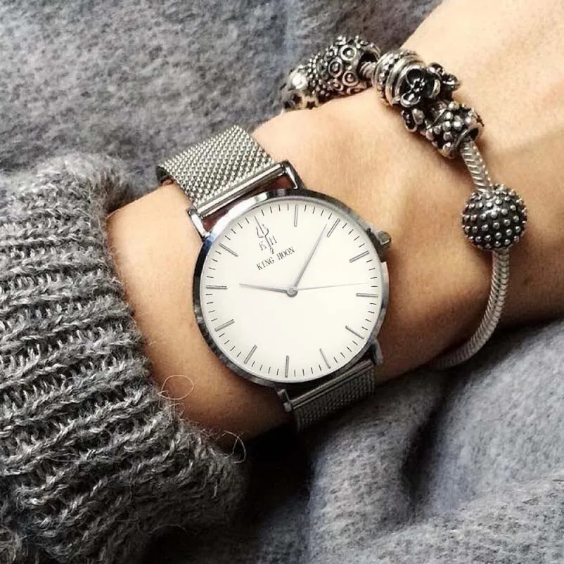 KING HOON Silver Women Watches