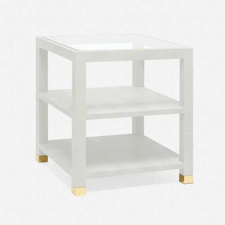 Lafeu Side Table Blanc Faux Shagreen - multiple options