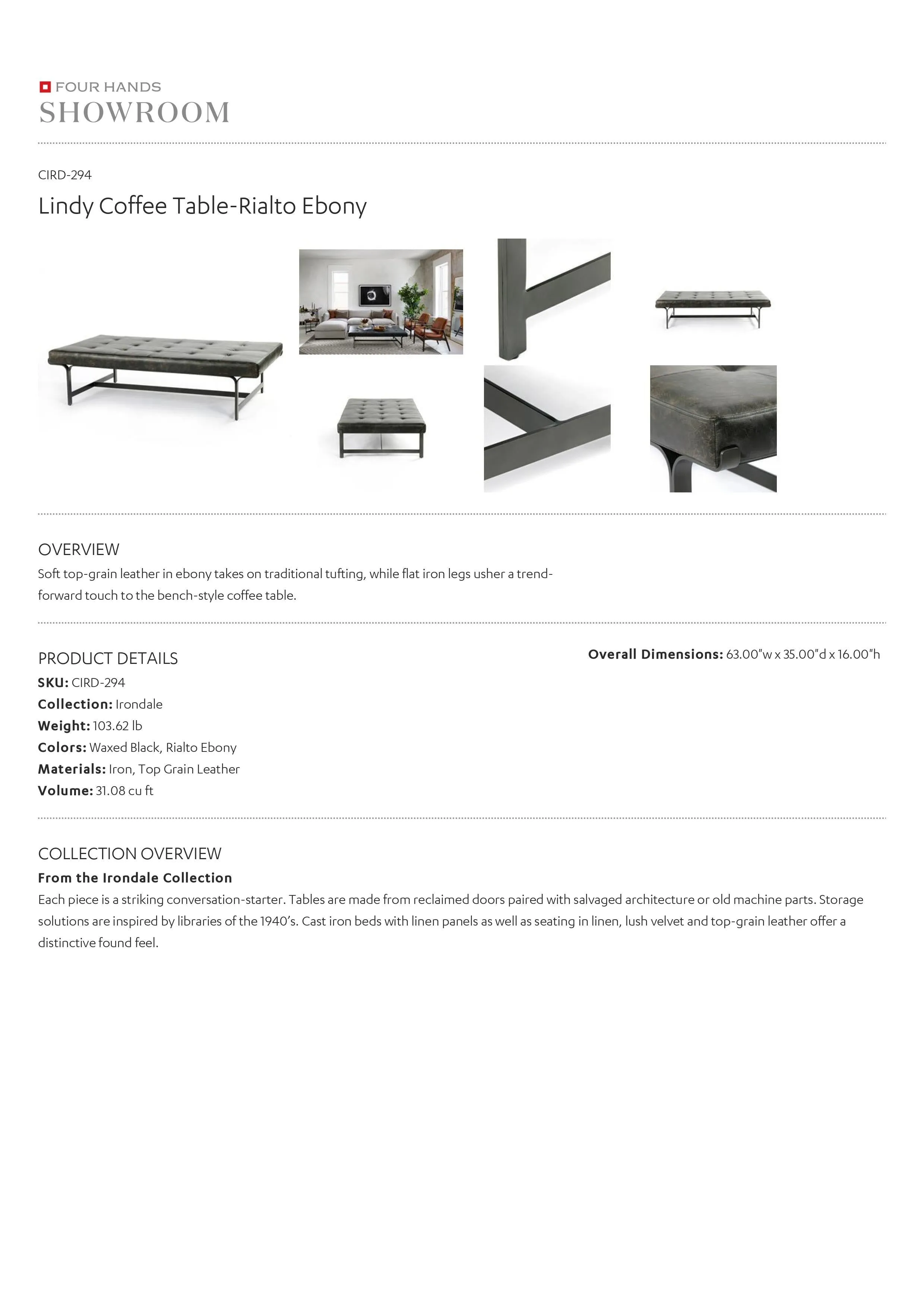 Lindy Coffee Table Rialto Ebony