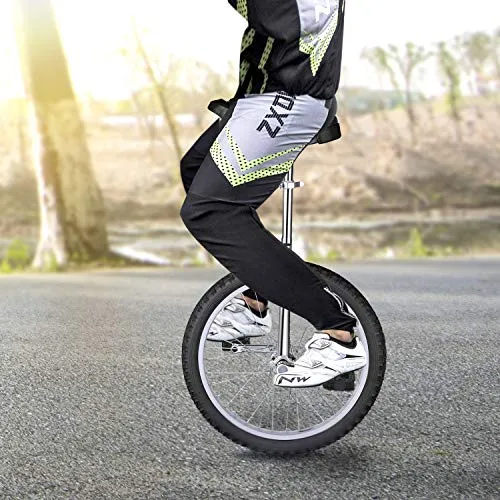 LITHER 24inch Wheel Unicycle Bicycle Competition Single Wheel Bike Balance Bike Outdoor Sports Mountain Bikes Fitness Exercise with Easy Adjustable seat,Suitable Height: Above 69'' (Black, 24INCH)