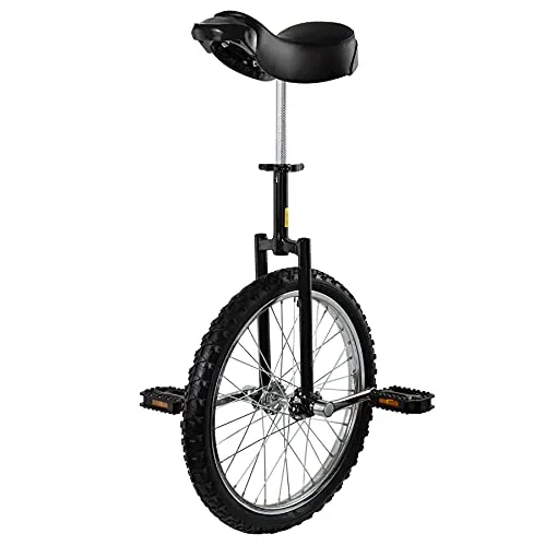 LITHER 24inch Wheel Unicycle Bicycle Competition Single Wheel Bike Balance Bike Outdoor Sports Mountain Bikes Fitness Exercise with Easy Adjustable seat,Suitable Height: Above 69'' (Black, 24INCH)