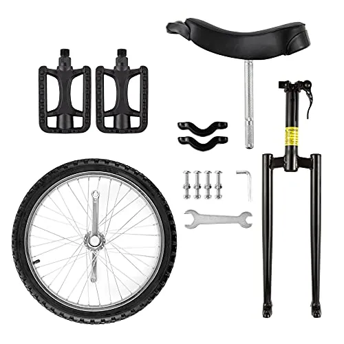 LITHER 24inch Wheel Unicycle Bicycle Competition Single Wheel Bike Balance Bike Outdoor Sports Mountain Bikes Fitness Exercise with Easy Adjustable seat,Suitable Height: Above 69'' (Black, 24INCH)