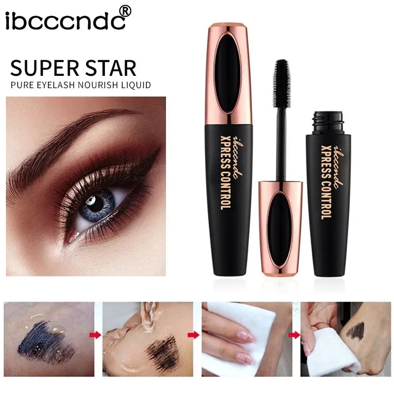 New 4D Silk Fiber Lash Mascara Waterproof Rimel 3d Mascara For Eyelash Extension Black Thick Lengthening Eye Lashes Cosmetics (black)