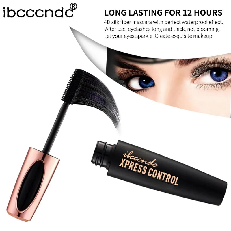 New 4D Silk Fiber Lash Mascara Waterproof Rimel 3d Mascara For Eyelash Extension Black Thick Lengthening Eye Lashes Cosmetics (black)