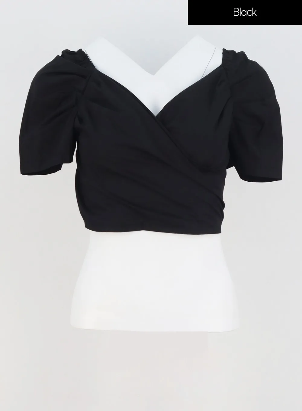 Puff Sleeve Cropped Blouse IU309