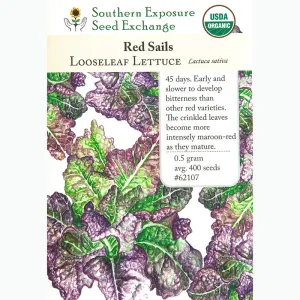 Red Sails Loose Leaf Lettuce Seeds (Organic)