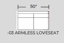 Rosedale Armless Loveseat