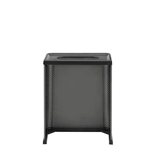 Rubbermaid Commercial Products Elevate Container, 3-Sided Decorative Metal Trash Can or Cover, 23 Gallon, Dark Gray