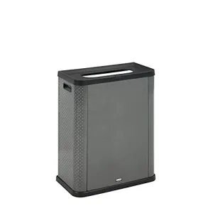 Rubbermaid Commercial Products Elevate Container, 3-Sided Decorative Metal Trash Can or Cover, 23 Gallon, Dark Gray