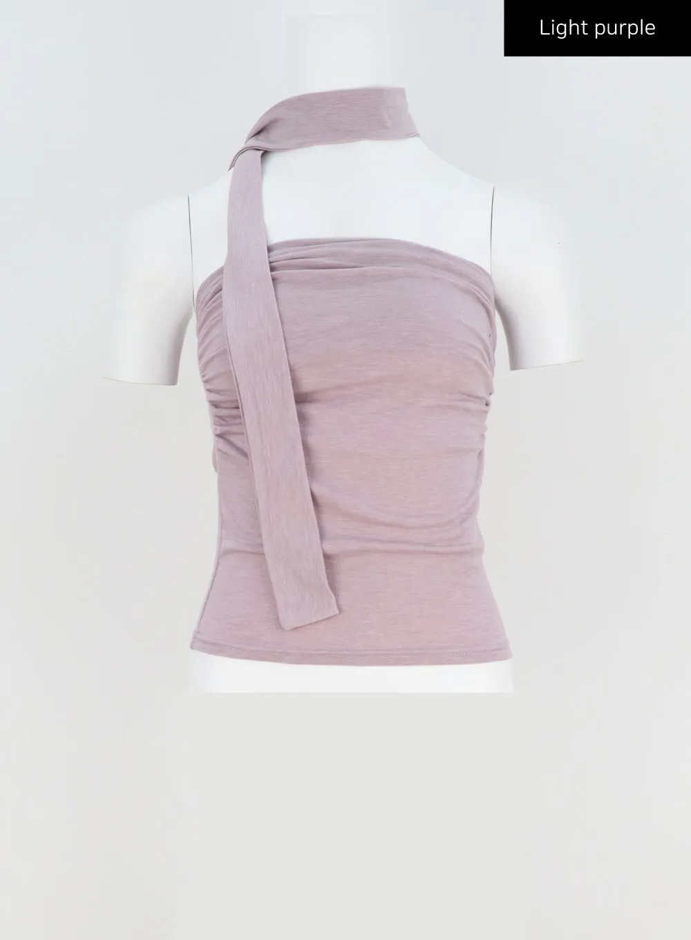 Ruched Tube Top With Scarf CY315