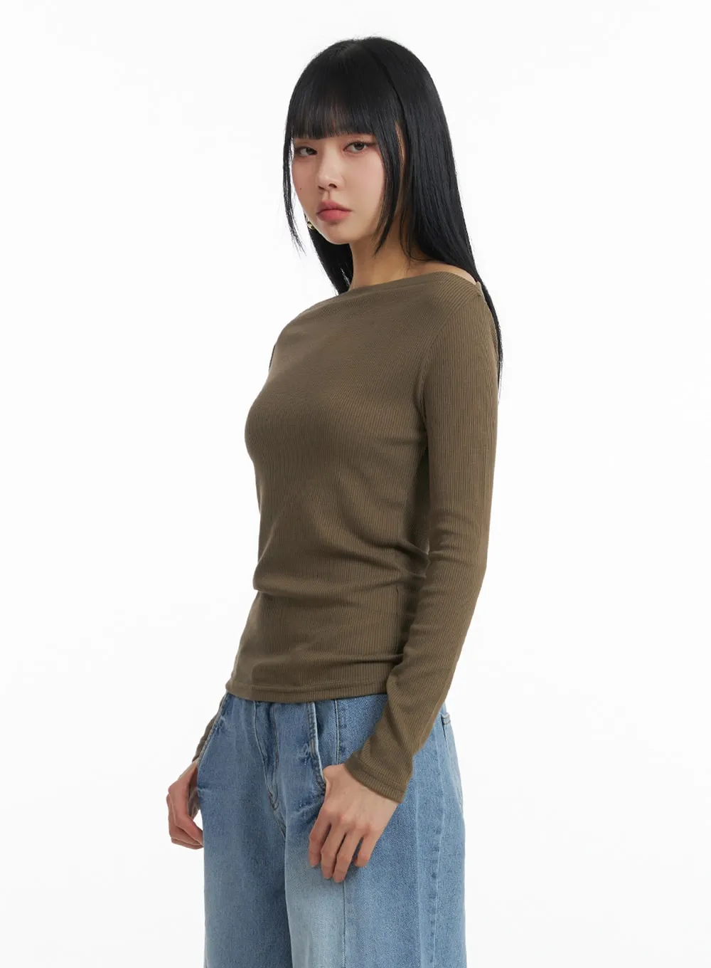 Solid Long Sleeve Top IM414