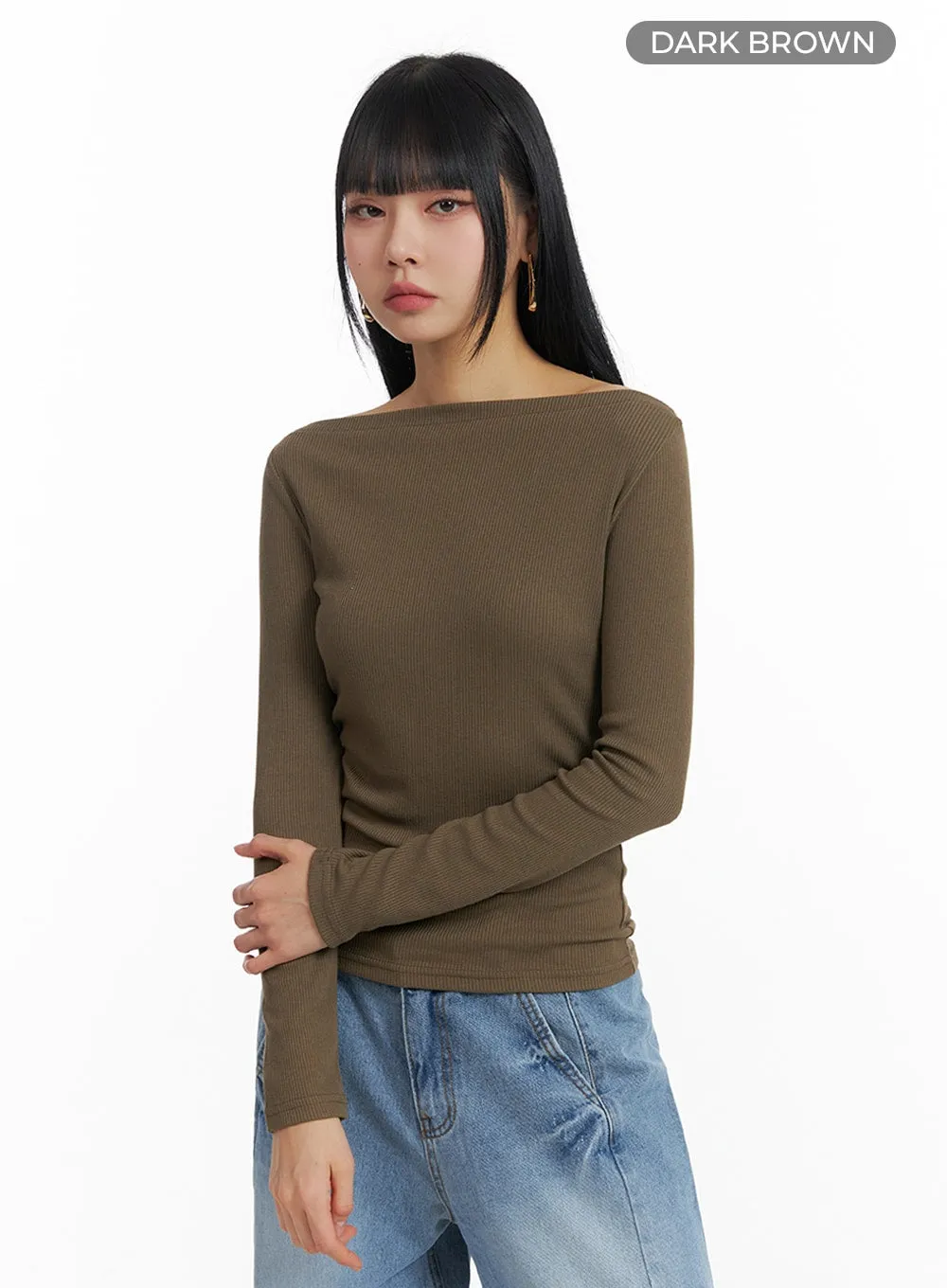 Solid Long Sleeve Top IM414